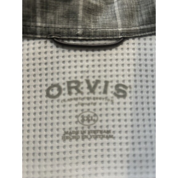 Orvis Men’s Short Sleeve Shirt. Button Down. Grey Plaid. XXL - Picture 3 of 8